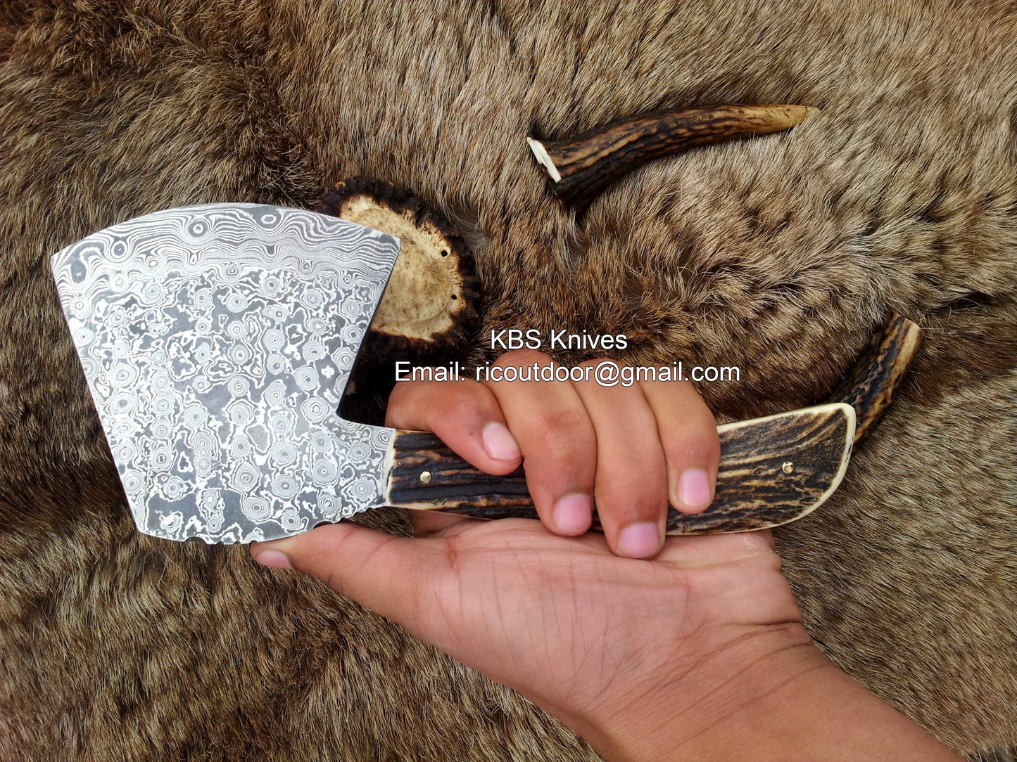 Premium Handcrafted Damascus Mini Axe - Korvel