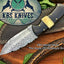 Premium Custom Raindrop Damascus Steel Hunting Knife for EDC & Skinning - Korvel
