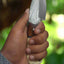 Premium Damascus Steel Hunting Knife – 7.5 Inch Drop Point Blade with Elegant Bone and Rosewood Handle - Korvel