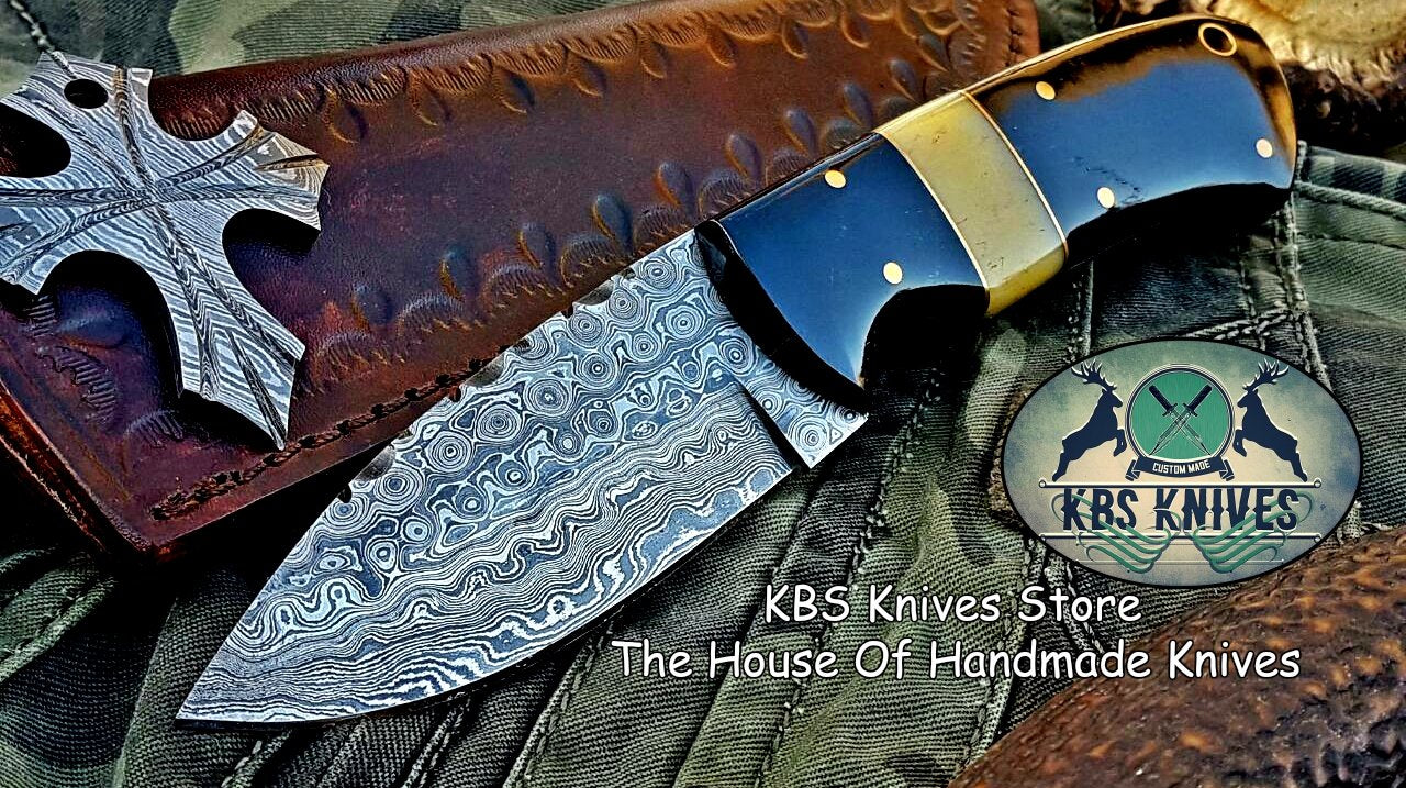 Artisan Crafted Raindrop Damascus Steel Skinning Knife - Korvel