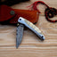 Damascus Steel Folding Knife - Exquisite Bone Handle Design - Korvel