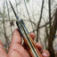 Artisan Crafted Damascus Steel EDC Folding Knife with Olive Wood Handle - Korvel
