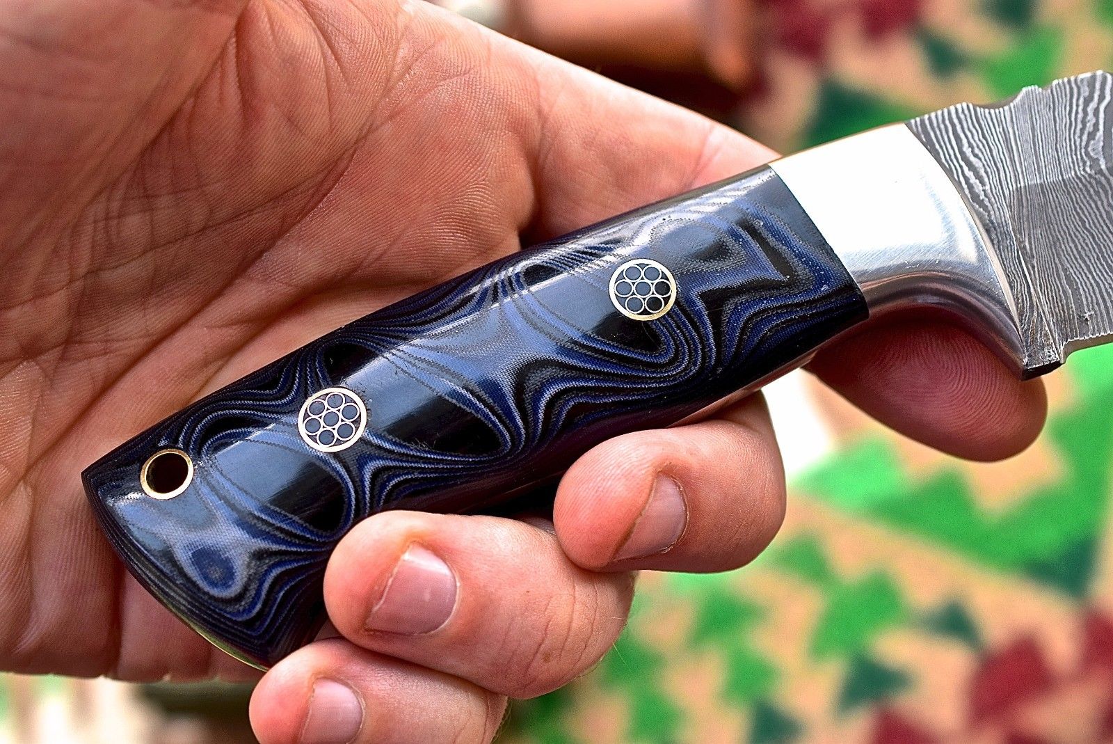 Premium Custom Damascus Bushcraft Skinner Knife with Micarta Handle - Korvel