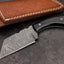 Artisan Crafted Damascus Steel Sheepsfoot Razor Knife with Buffalo Horn Handle - Korvel