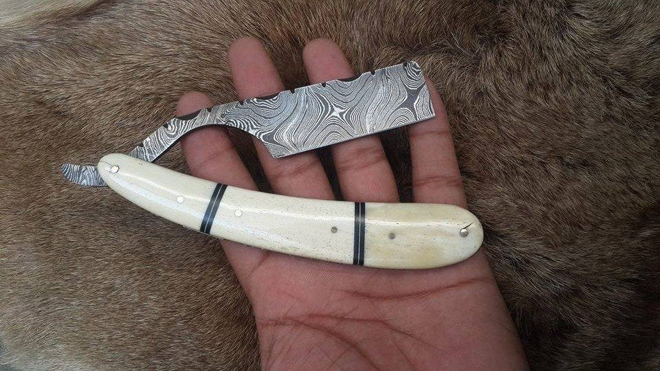 Artisan Crafted Damascus Steel EDC Straight Razor - Korvel