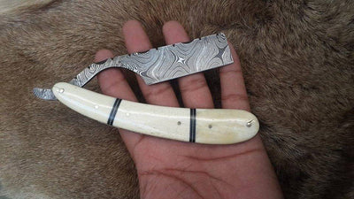 Artisan Crafted Damascus Steel EDC Straight Razor - Korvel