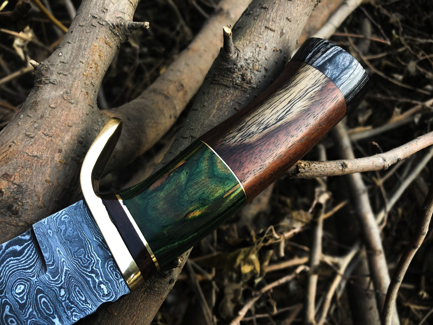 Exquisite Custom Handmade Damascus Steel Hunting Knife - Korvel