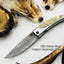 Artisan Crafted Damascus Steel Folding Pocket Knife - Korvel
