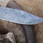 The Ultimate Hunter's Companion: Custom Damascus Steel Knife | Bone & Horn Handle | 11-Inch | Leather Sheath Included - Korvel
