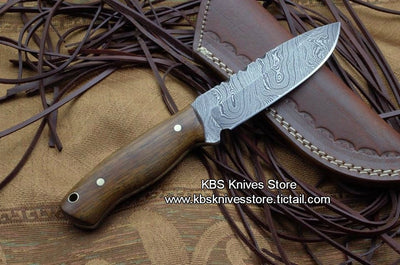 Premium Custom Damascus Steel BushCraft Knife for Hunting & Skinning - Korvel