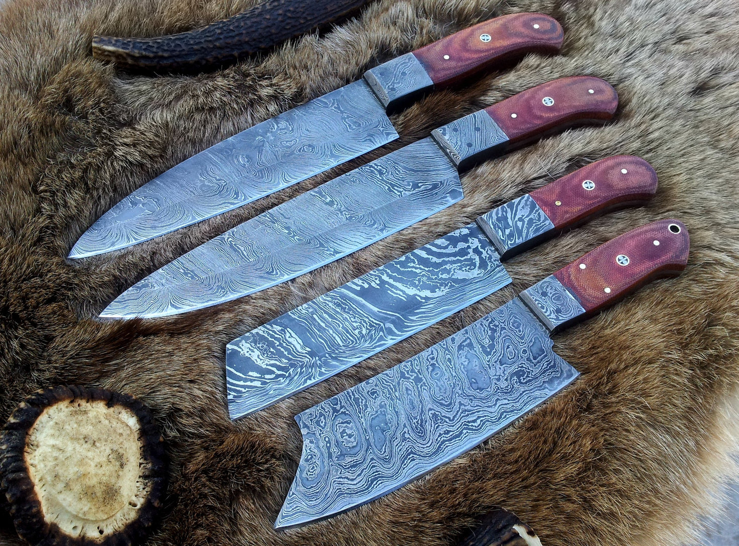 Premium Handmade Damascus Steel Kitchen Knife Set - Korvel