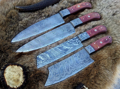 Premium Handmade Damascus Steel Kitchen Knife Set - Korvel