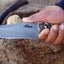 Premium Custom Damascus Hunting Knife | Full Tang Steel with Elegant Sheep Horn Handle | 9.5 Inches | Includes Leather Sheath | KBS Knives - Korvel