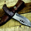 Premium Custom Damascus Steel Raindrop Hunting and Skinning Knife - Korvel