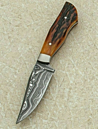 Handcrafted Damascus Steel Skinner Knife for Outdoor Adventures - Korvel
