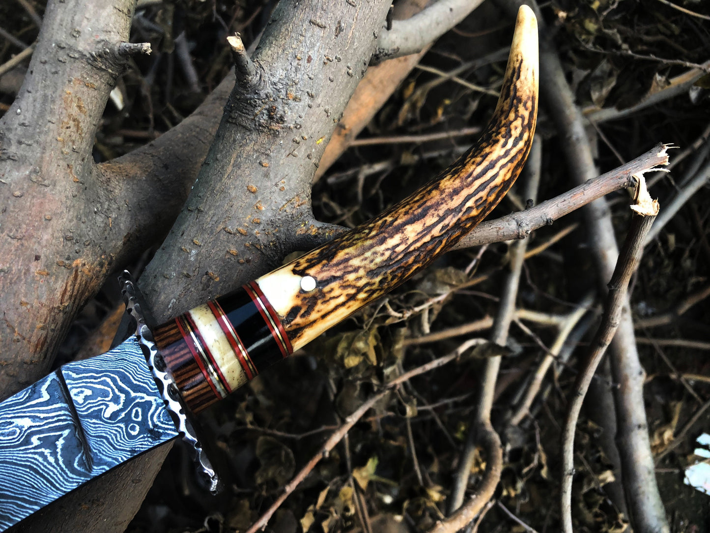 Premium Custom Damascus Steel Hunting and Skinning Knife - Korvel