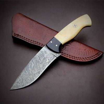 Premium Full Tang Damascus Steel Hunting Knife - Custom Handmade - Korvel