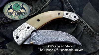 Exquisite Handmade Damascus Steel Folding Knife - Korvel