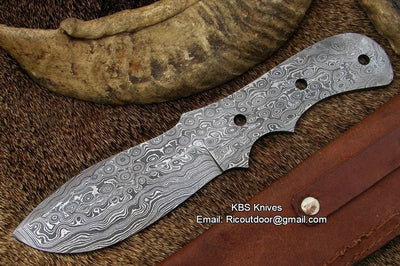 Premium Damascus Steel Blank Blade for Crafting - Korvel