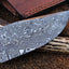 Premium 8.5-Inch Damascus Steel Skinning Knife with Elegant Wood Handle - Korvel