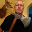 Custom Viking Tomahawk Axe - Damascus Steel with Rosewood Handle & Leather Sheath - Korvel