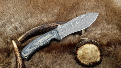 The Ultimate Tactical Hunter: Custom Damascus Steel Hunting Knife with Exotic Wood Handle | 9-Inch Precision Tool | KBS Knives - Korvel