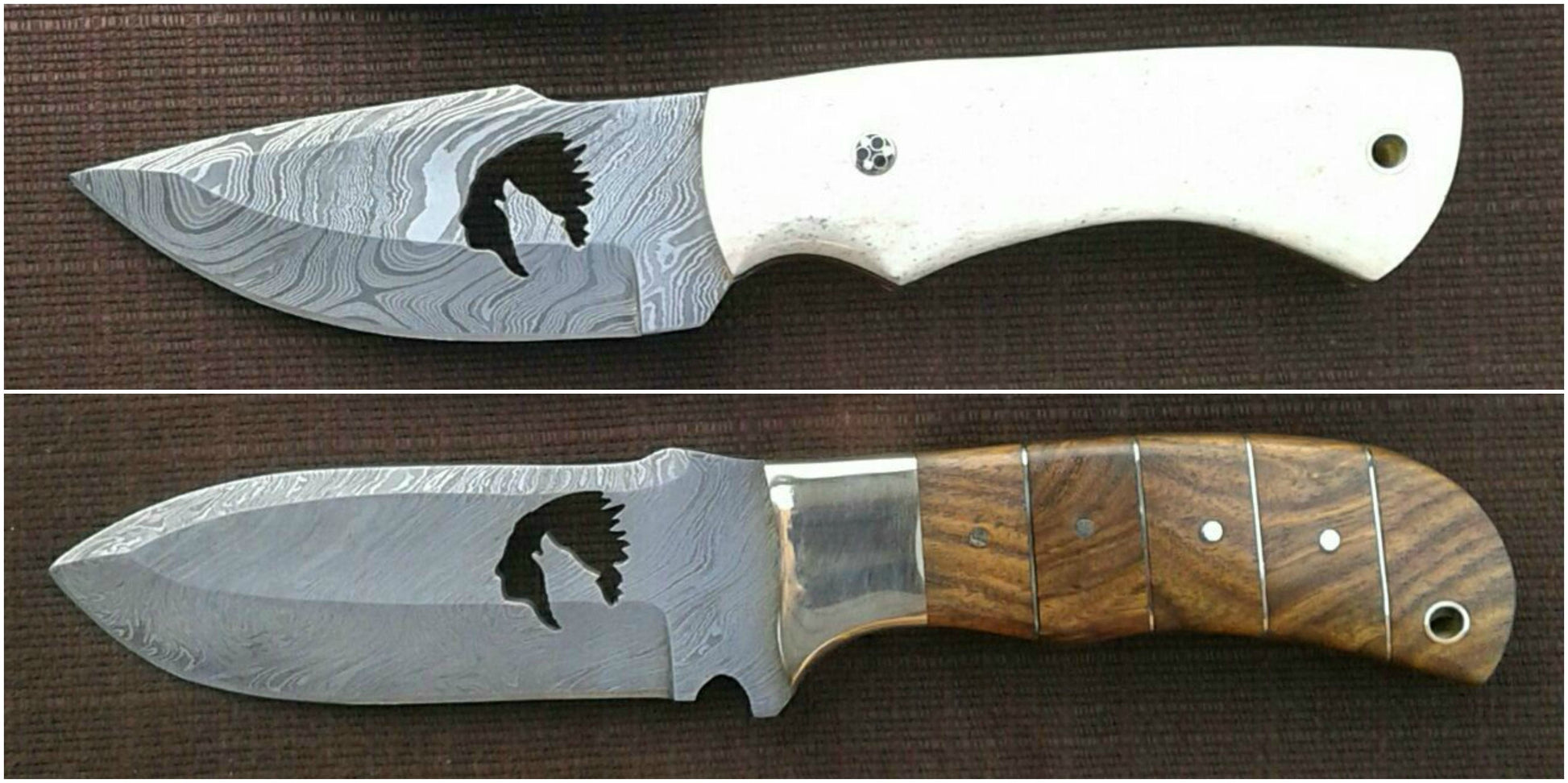 Premium Custom Deer Skinning Knife with Unique Wolf Blade Design - Korvel