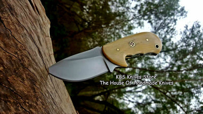 Premium Custom D2 Steel EDC Skinner Knife with Camel Bone Handle - Korvel