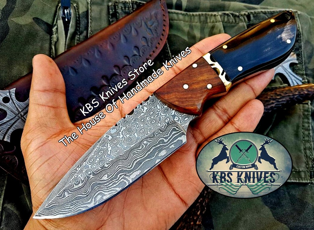 Premium Custom Damascus Steel Skinning Knife for Outdoor Adventures - Korvel
