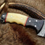 The Ultimate Hunter: Custom Damascus Steel Fixed-Blade Knife | Camel Bone & Exotic Wood | 10-Inch | KBS Knives - Korvel