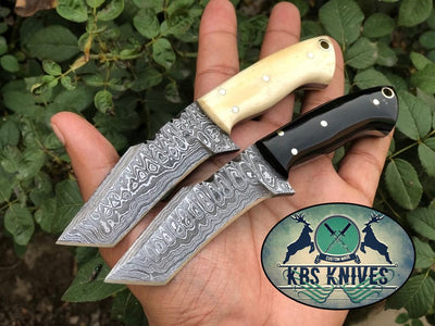Exquisite Custom Handmade Damascus Steel Tanto Blade EDC Knives - Korvel