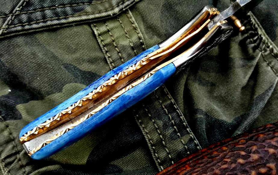 Exquisite Custom Damascus Steel Folding Pocket Knife - Korvel