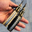Premium Custom Damascus Steel EDC Folding Knife with Clip and Leather Case - Korvel
