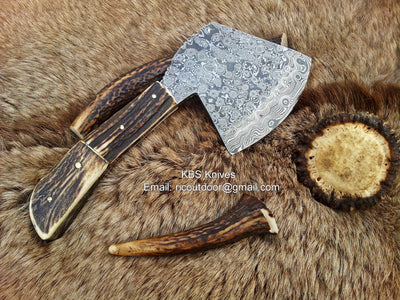 Premium Handcrafted Damascus Mini Axe - Korvel