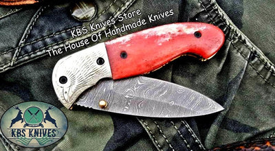 Artisan Crafted Damascus Steel Folding Pocket Knife - Korvel