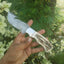 Artisan Crafted Damascus Steel Elk Antler Guthook Knife - Korvel