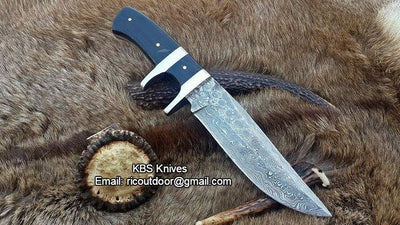 Premium Stealth Hunter Custom Damascus Fixed-Blade Knife - 10" Hunting Essential - Korvel