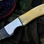 KBS Knives Store Artisan Damascus Steel Fillet Knife with Bone & Steel Handle and Leather Sheath - Korvel
