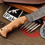 Artisan Damascus Olive Wood Hunting Skinner Knife - EDC Essential - Korvel