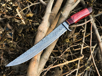 Exquisite Handmade Damascus Steel Hunting Knife - 16 Inches - Korvel