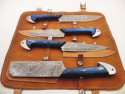Exquisite Custom Handmade Damascus Steel Kitchen Knife Collection - Korvel