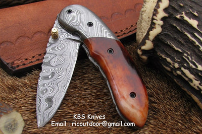 Exquisite Handmade Damascus Folding Knife - Korvel