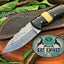 Premium Custom Raindrop Damascus Steel Hunting Knife for EDC & Skinning - Korvel