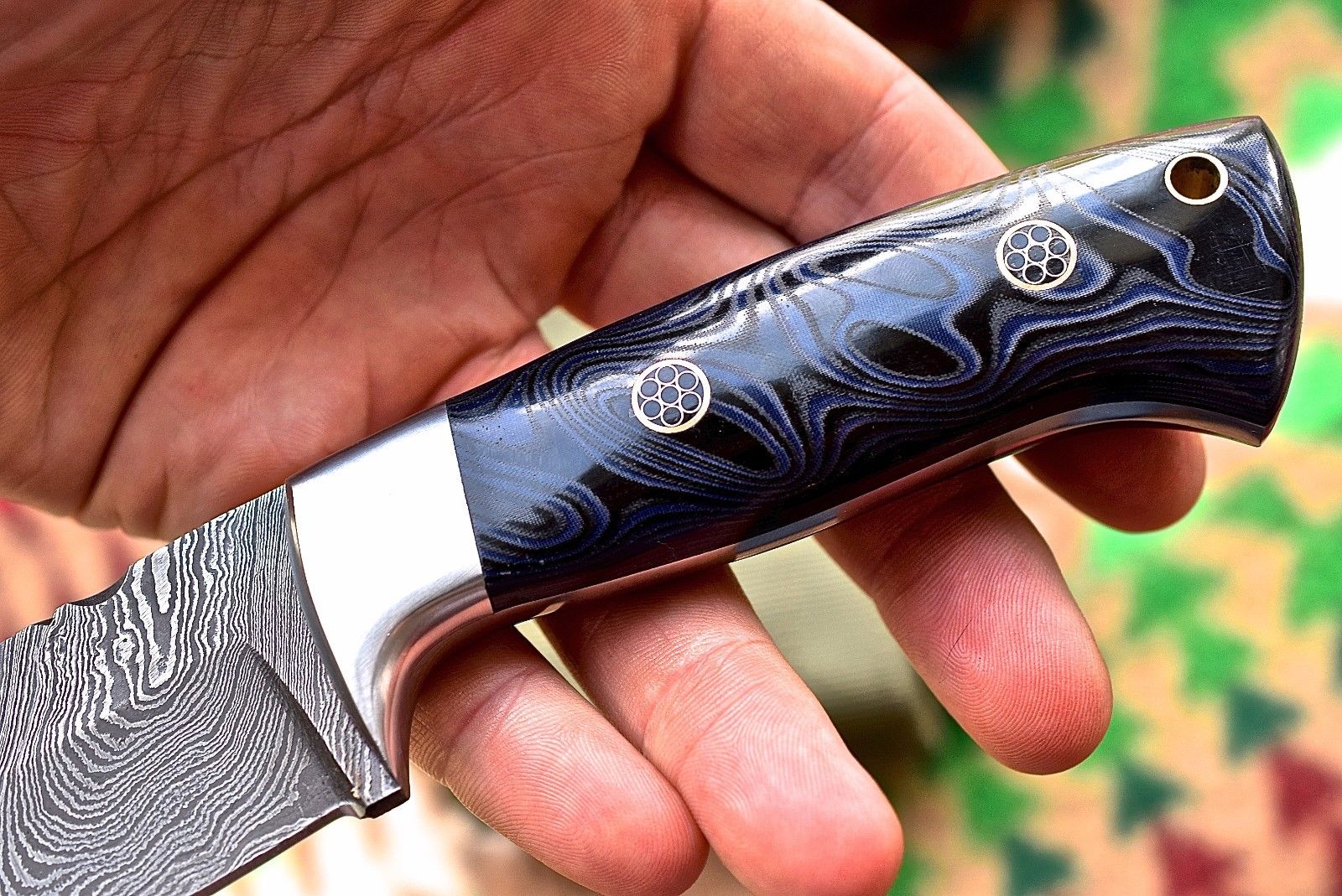 Premium Custom Damascus Bushcraft Skinner Knife with Micarta Handle - Korvel