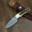Premium Custom Twist Damascus Hunting Knife with Red Stag Handle - Korvel
