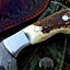 Artisan Crafted Damascus Steel Skinner Knife with Antler Handle - Korvel