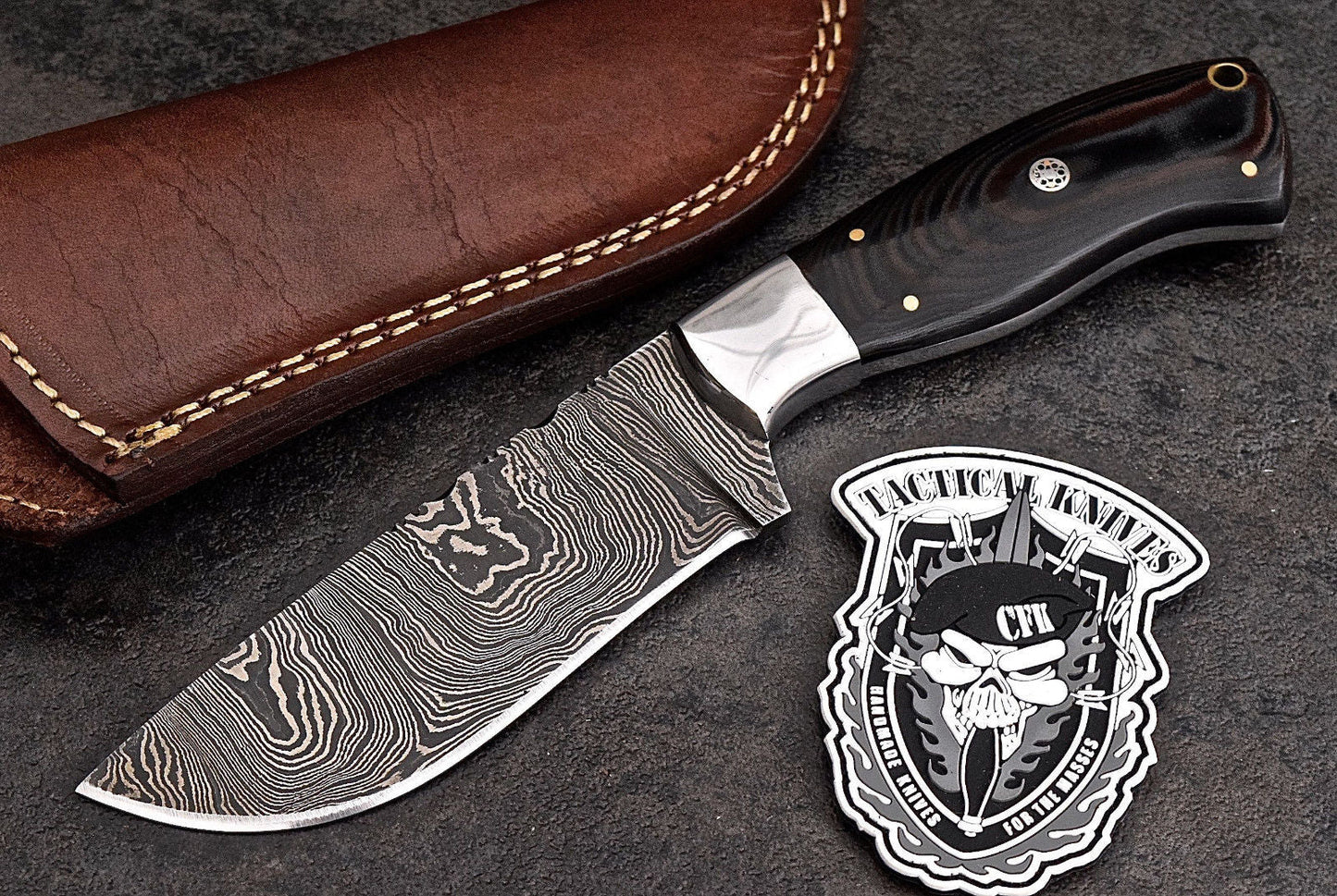 Premium Custom Damascus Steel Hunting and Camping Knife - Korvel