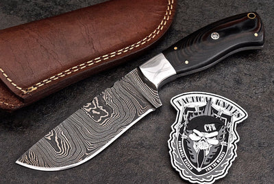 Premium Custom Damascus Steel Hunting and Camping Knife - Korvel
