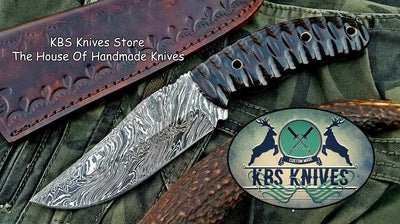 Premium Custom Firestorm Damascus Steel Hunting Knife - Korvel