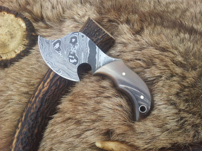 Premium Damascus Mini Skinning Axe - Handcrafted Precision - Korvel